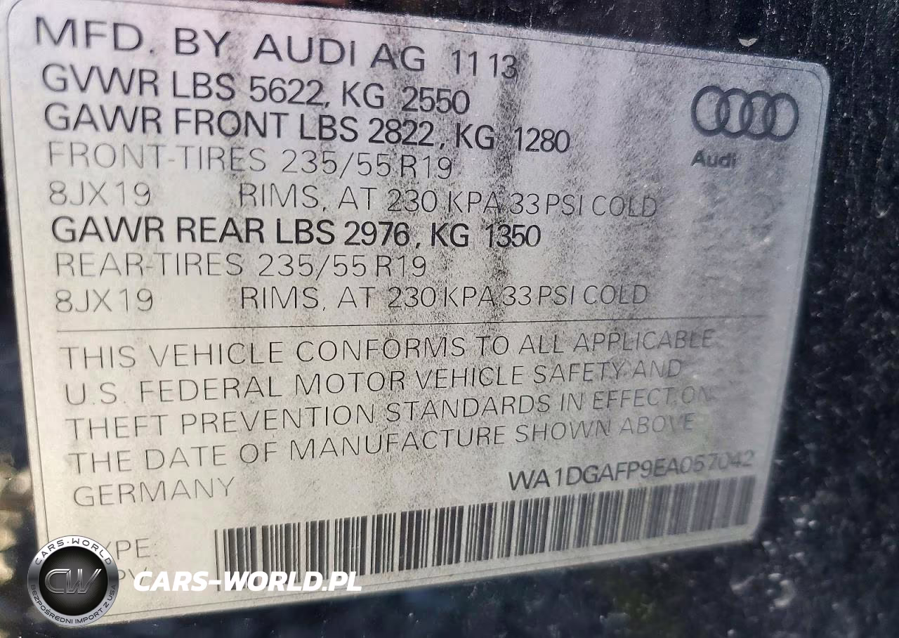 2014 Audi Q5 Premium Plus VIN:WA1DGAFP9EA057042 - 13
