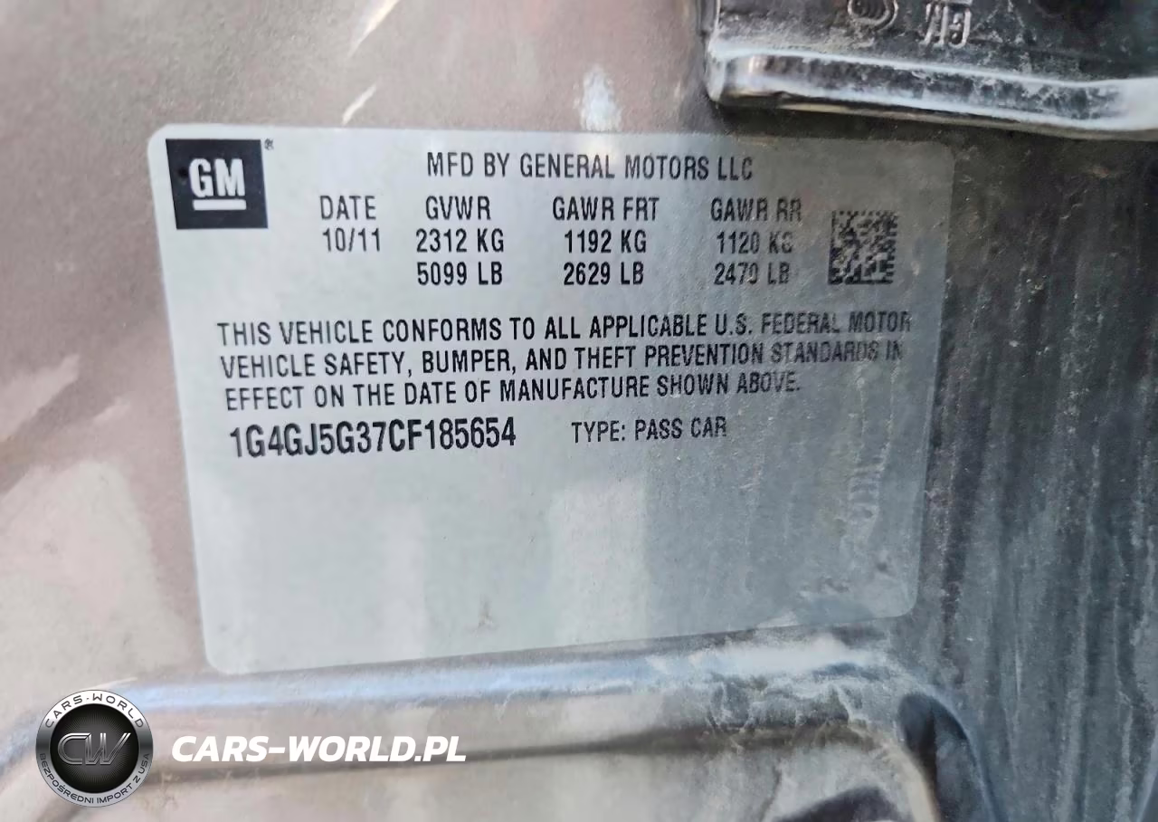 2012 Buick Lacrosse Touring VIN:1G4GJ5G37CF185654 - 12