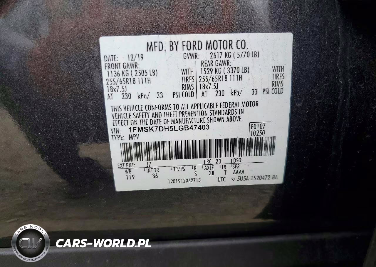 2020 Ford Explorer Xlt VIN:1FMSK7DH5LGB47403 - 14
