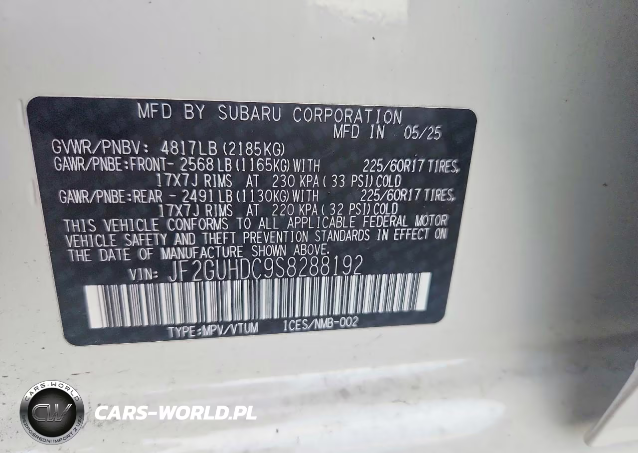 2025 Subaru Crosstrek Premium VIN:JF2GUHDC9S8288192 - 13