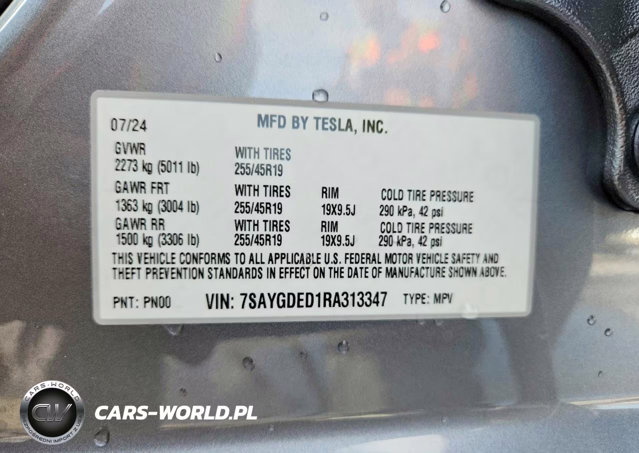2024 Tesla Model Y VIN:7SAYGDED1RA313347 - 13