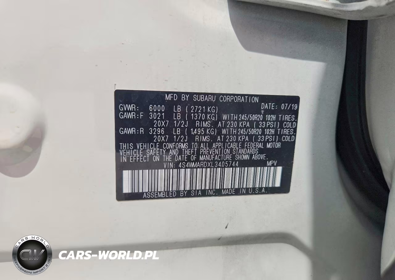 2020 Subaru Ascent Touring VIN:4S4WMARDXL3405744 - 13