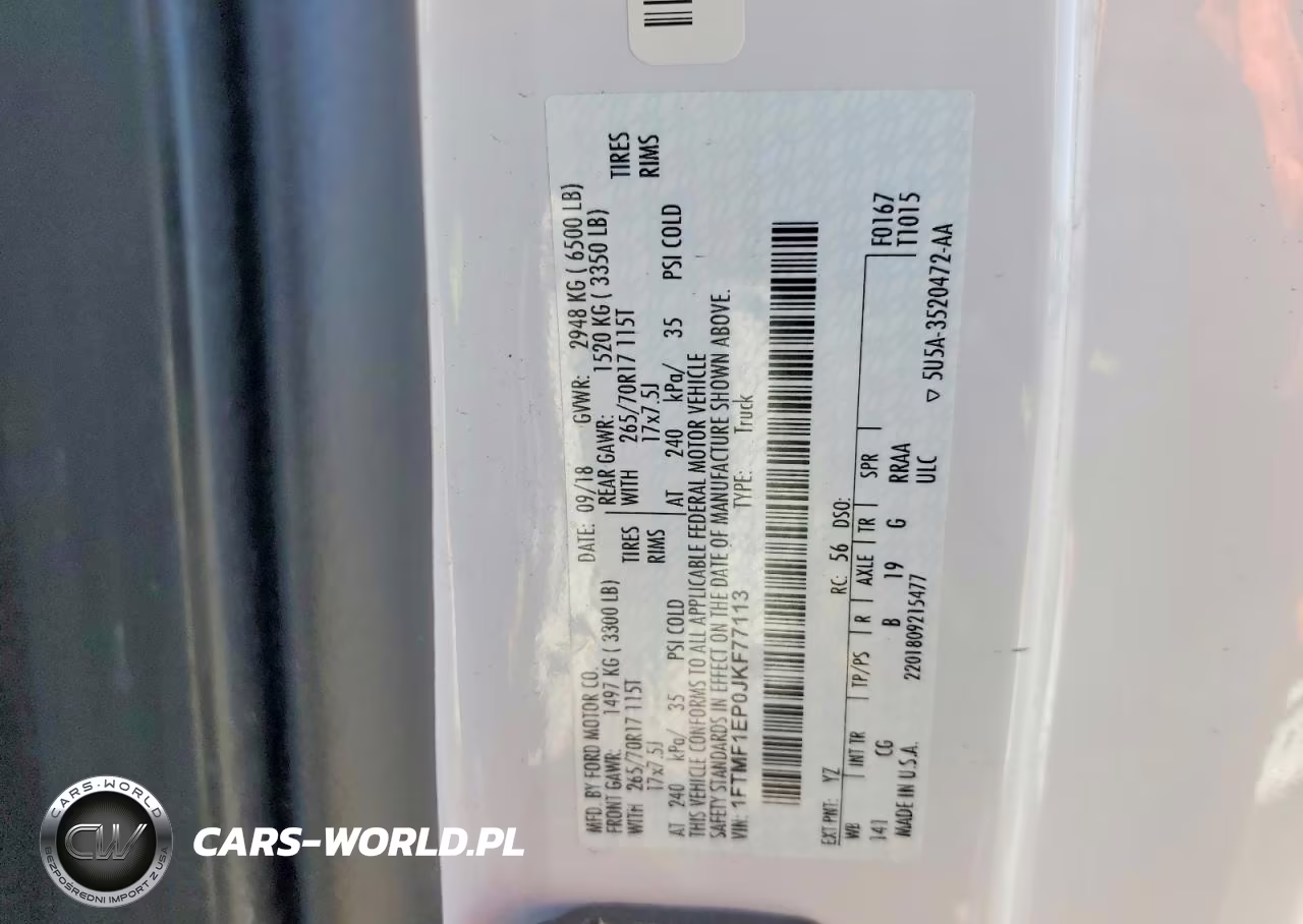2018 Ford F150 VIN:1FTMF1EP0JKF77113 - 12