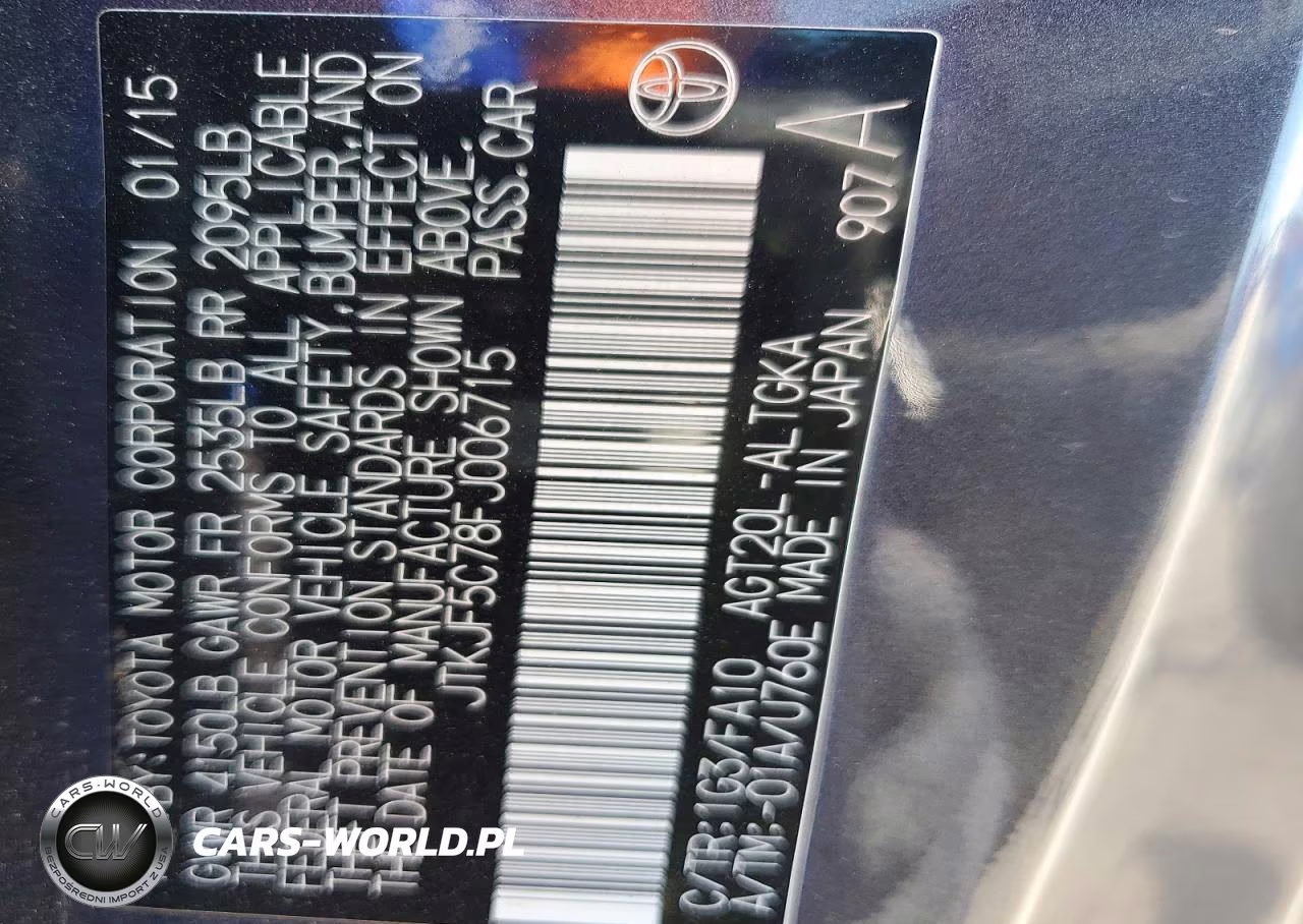 2015 Scion Tc Base VIN:JTKJF5C78FJ006715 - 12