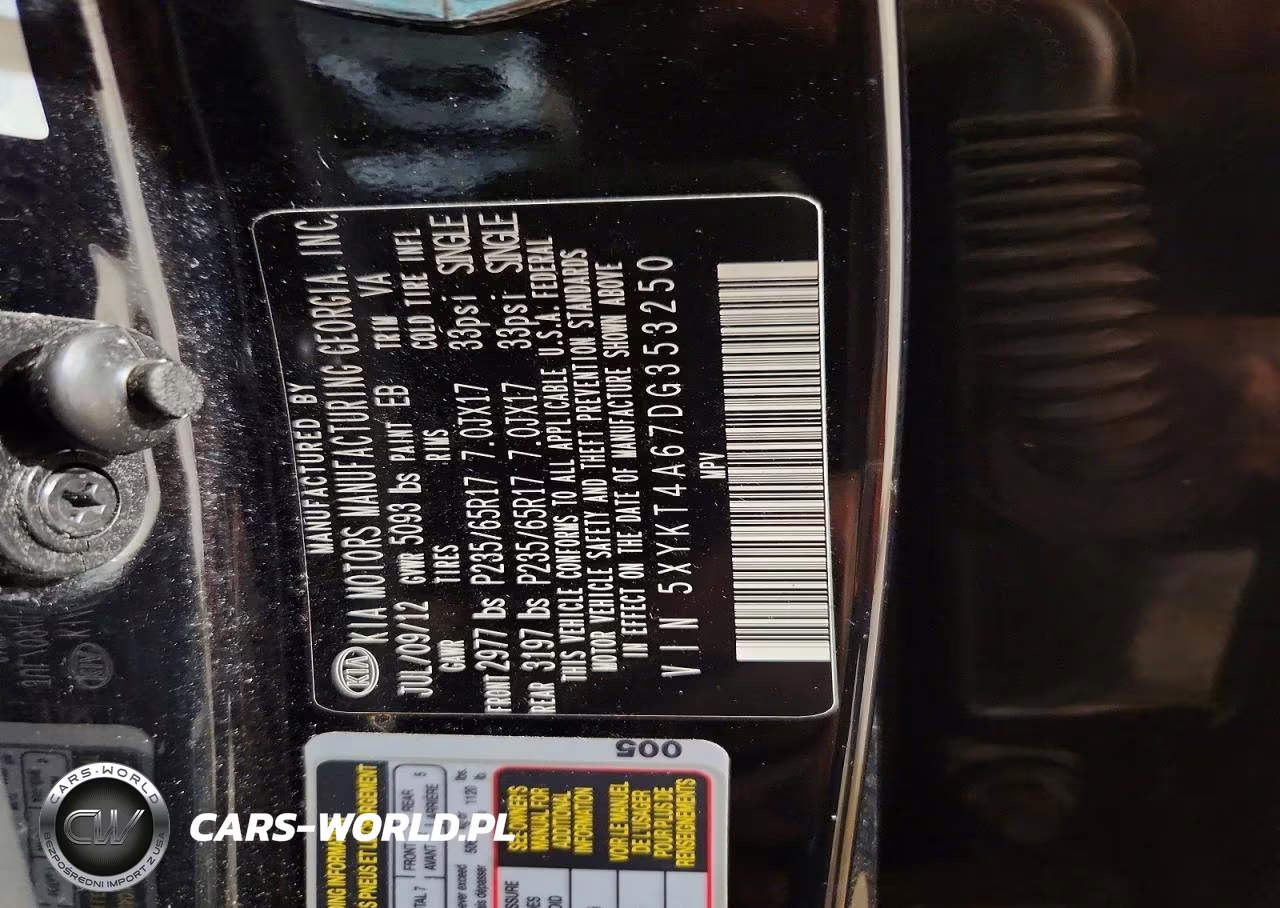 2013 Kia Sorento Lx VIN:5XYKT4A67DG353250 - 13