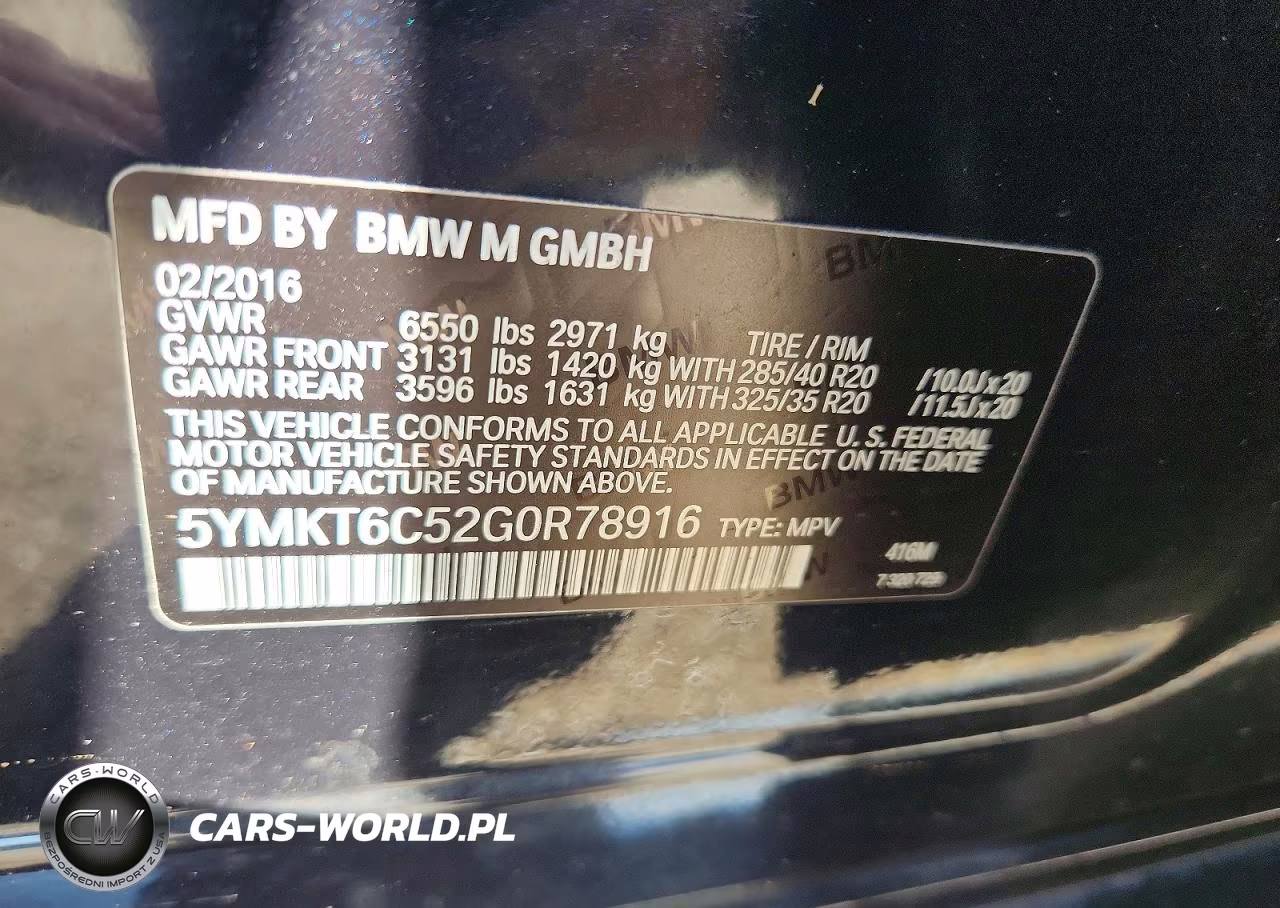 2016 BMW X5 M VIN:5YMKT6C52G0R78916 - 12