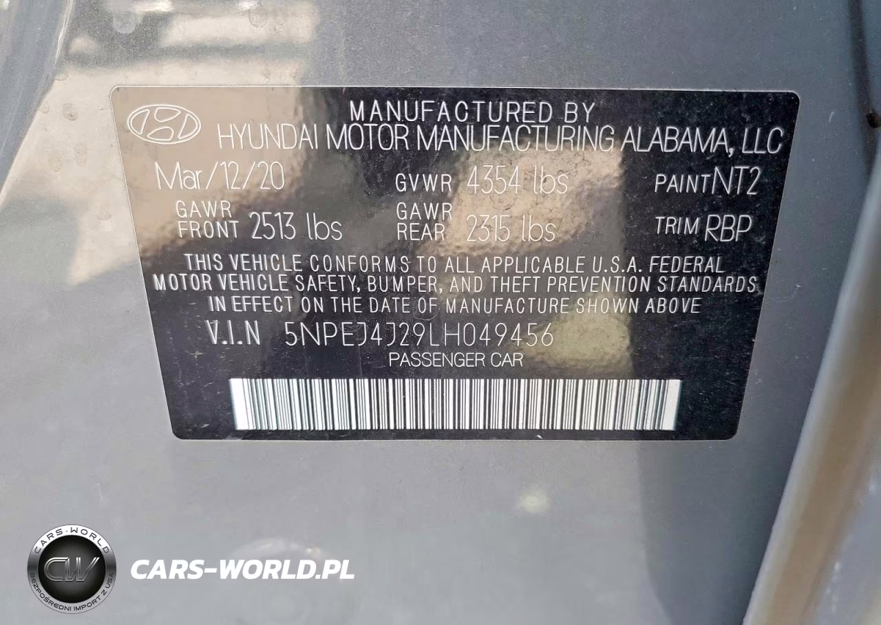2020 Hyundai Sonata Sel Plus VIN:5NPEJ4J29LH049456 - 13