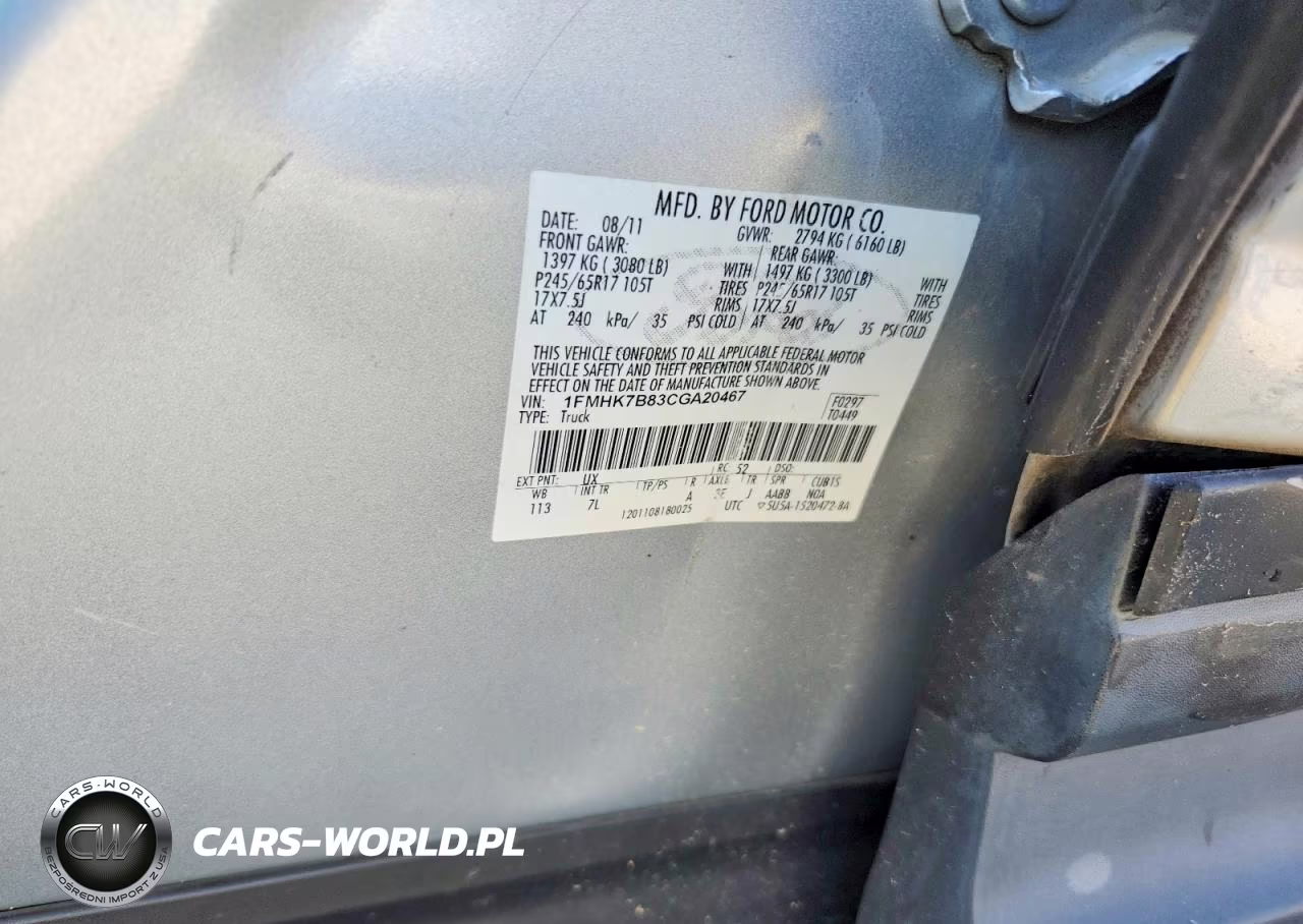 2012 Ford Explorer VIN:1FMHK7B83CGA20467 - 13