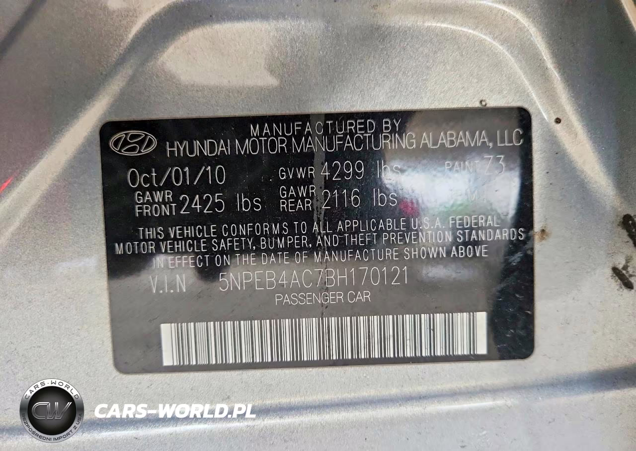 2011 Hyundai Sonata Gls VIN:5NPEB4AC7BH170121 - 12