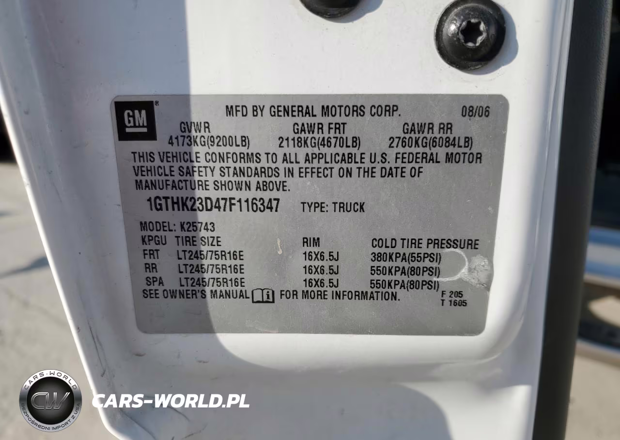 2007 GMC Sierra K2500 Heavy Duty VIN:1GTHK23D47F116347 - 12