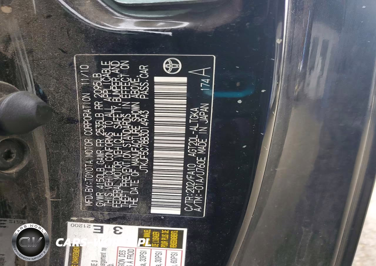 2011 Scion Tc Base VIN:JTKJF5C78B3014943 - 12
