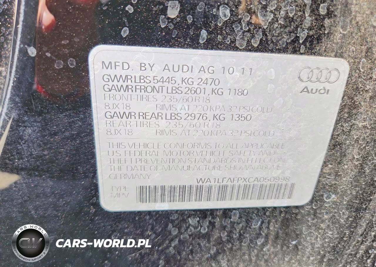 2012 Audi Q5 Premium Plus VIN:WA1LFAFPXCA050998 - 12