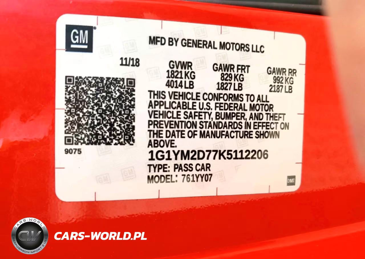 2019 Chevrolet Corvette Stingray Z51 3Lt VIN:1G1YM2D77K5112206 - 12