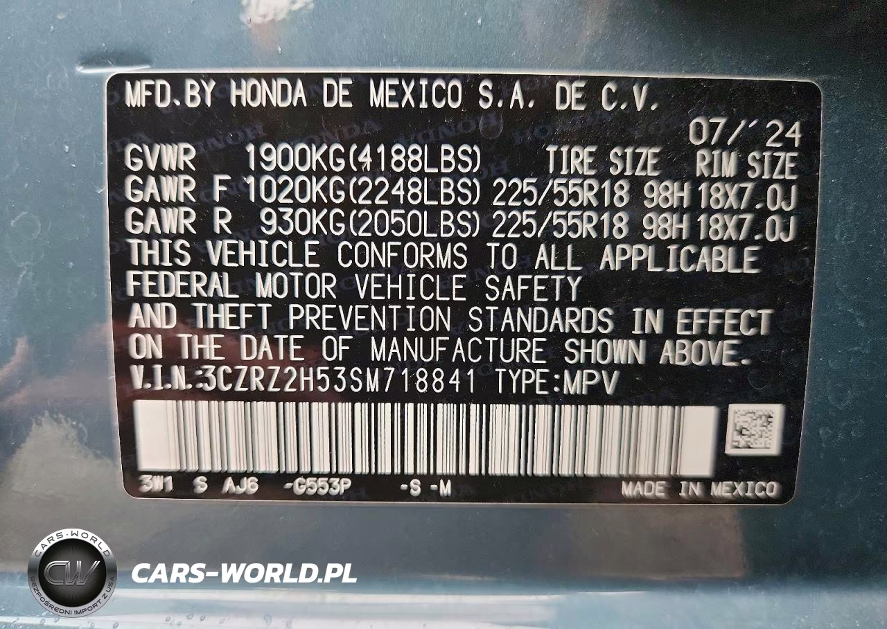 2025 Honda Hr-V Sport VIN:3CZRZ2H53SM718841 - 12