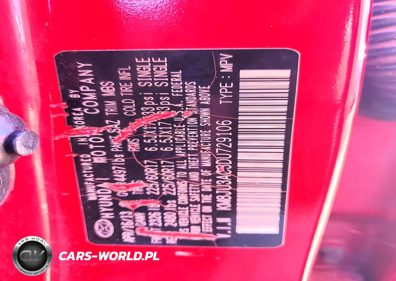 2013 Hyundai Tucson Gls VIN:KM8JU3AC3DU729106 - 13