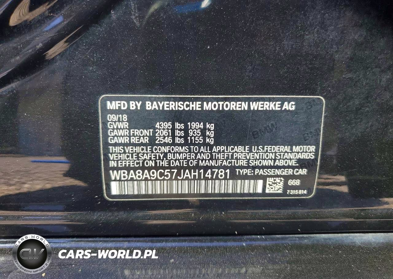 2018 BMW 320I VIN:WBA8A9C57JAH14781 - 13