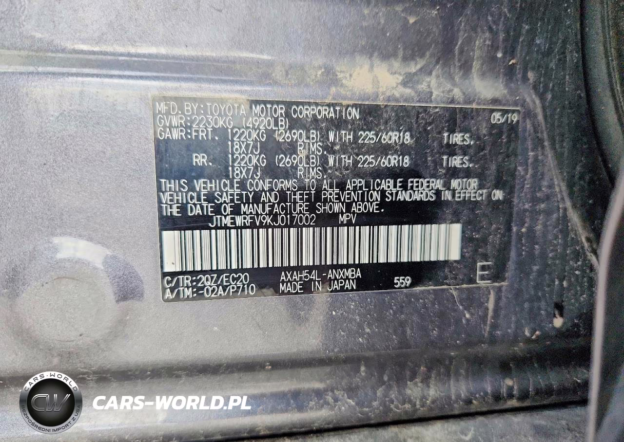 2019 Toyota Rav4 Xse VIN:JTMEWRFV9KJ017002 - 13