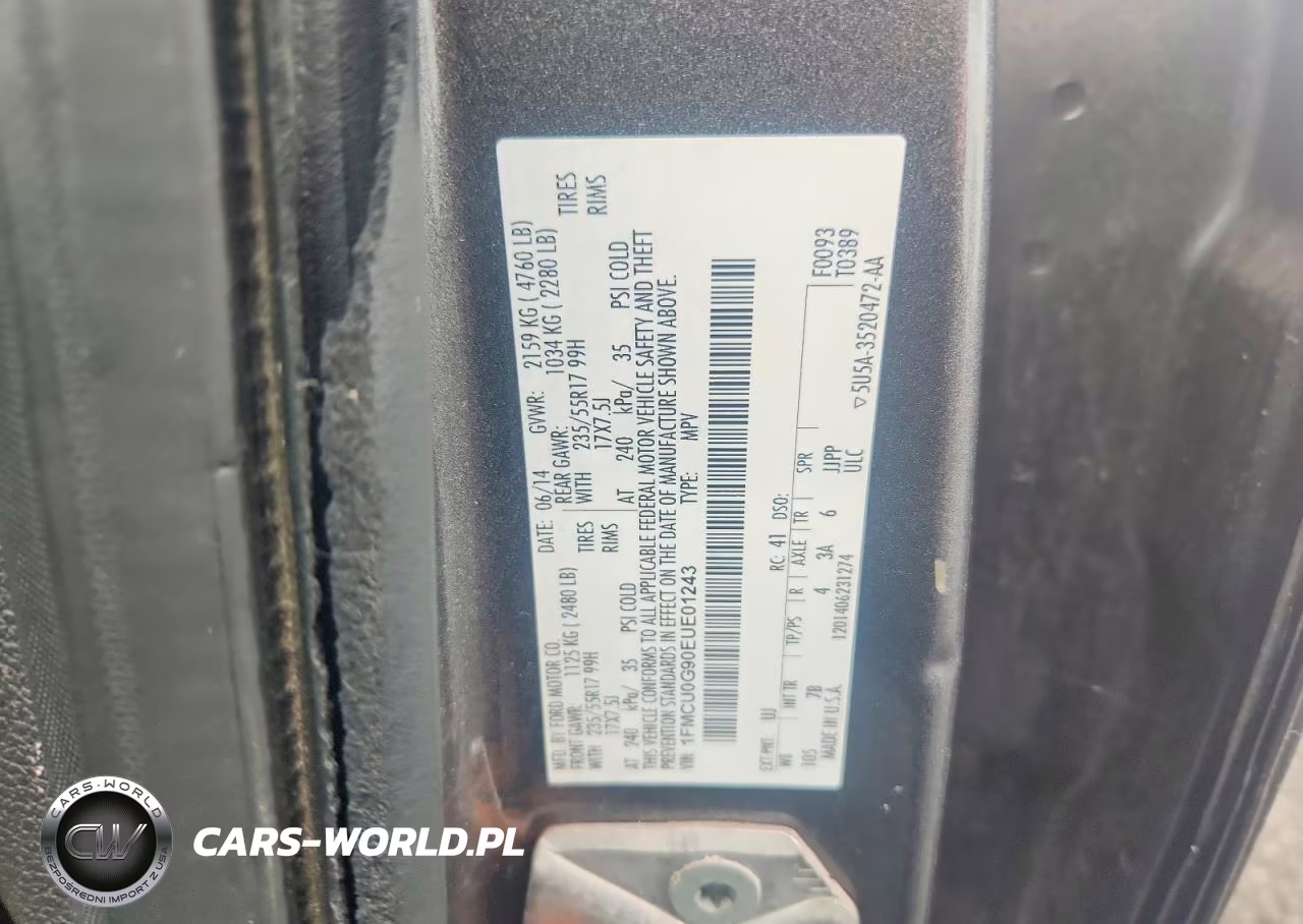 2014 Ford Escape Se VIN:1FMCU0G90EUE01243 - 12