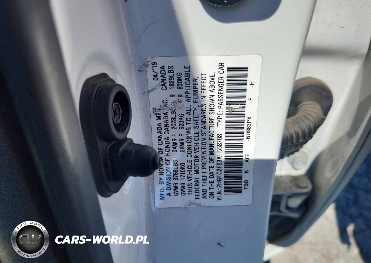 2019 Honda Civic Lx VIN:2HGFC2F63KH558708 - 13