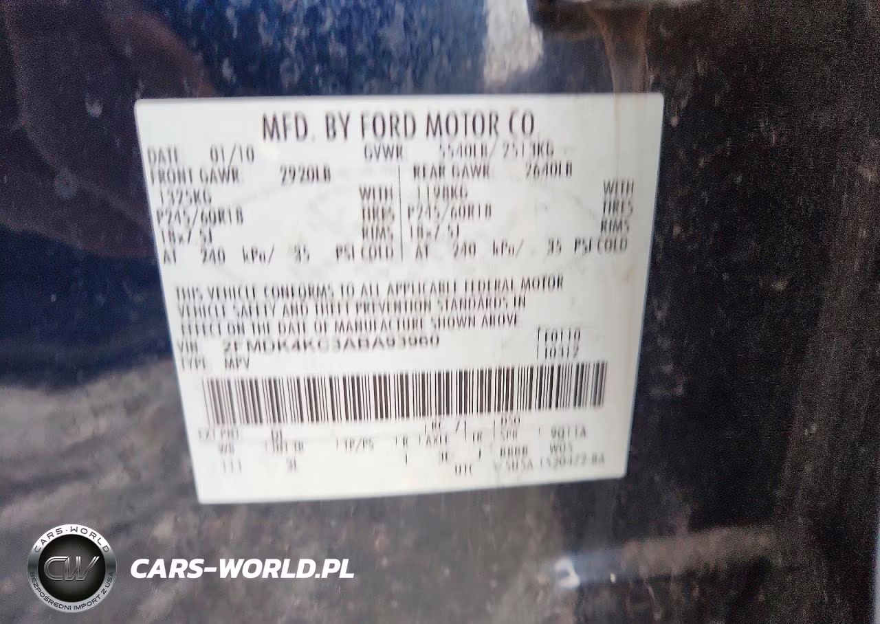 2010 Ford Edge Limited VIN:2FMDK4KC3ABA93960 - 12