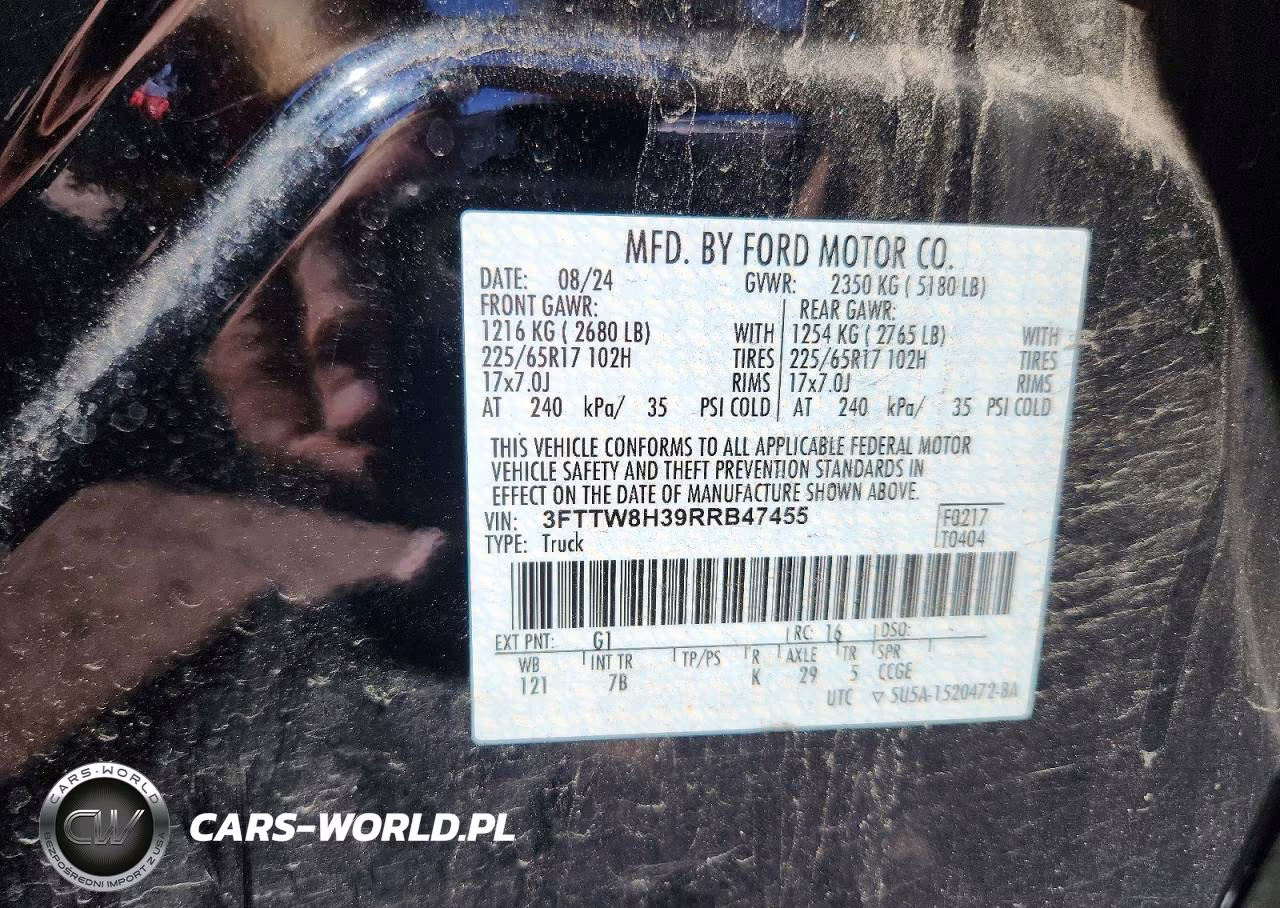 2024 Ford Maverick Xlt VIN:3FTTW8H39RRB47455 - 12