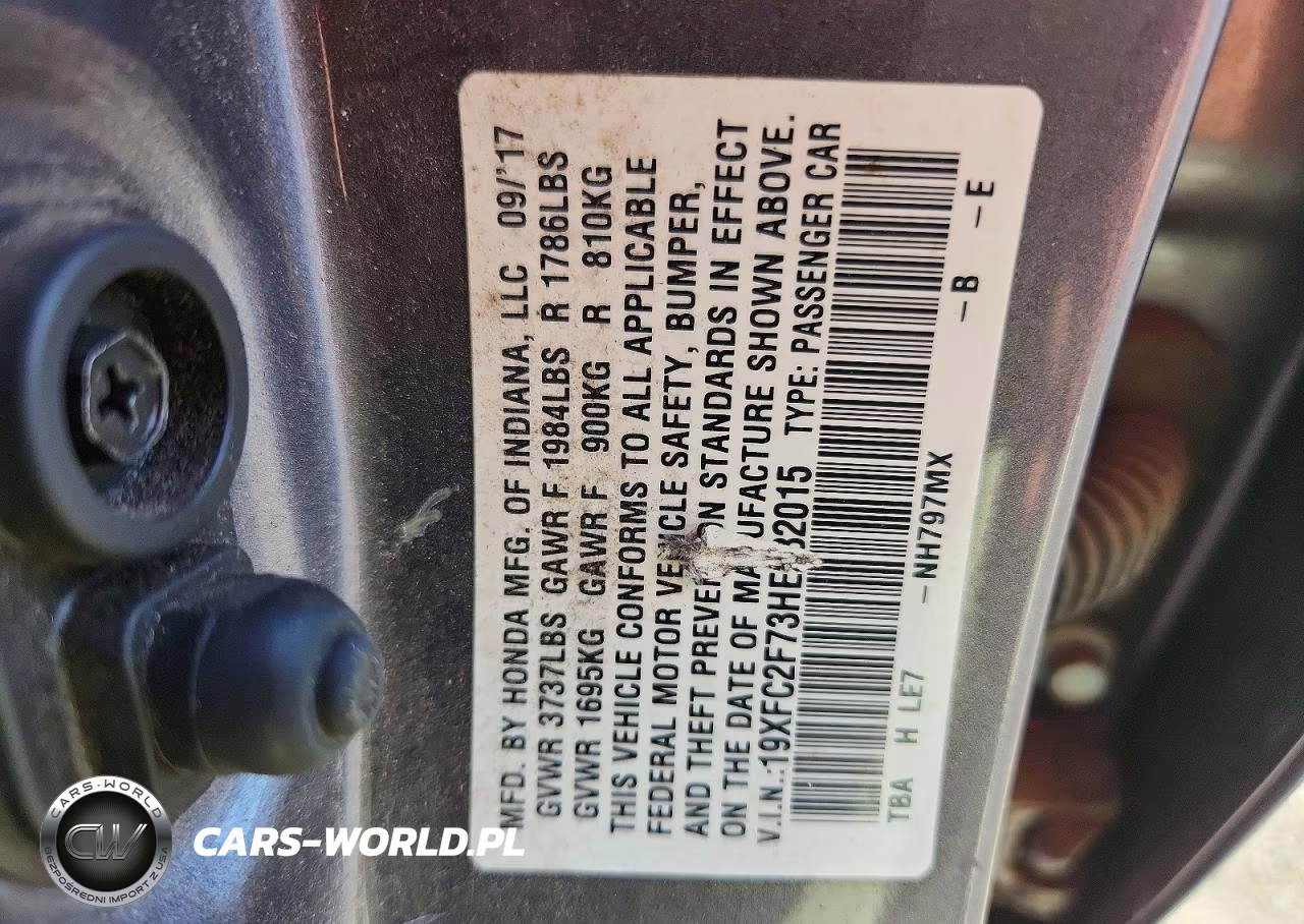2017 Honda Civic Ex VIN:19XFC2F73HE232015 - 12