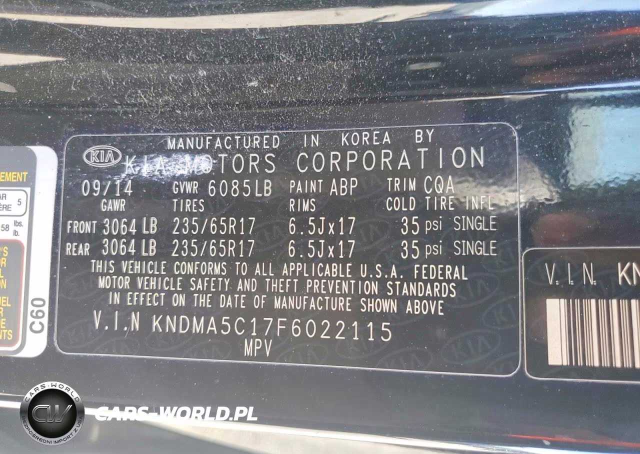 2015 Kia Sedona L VIN:KNDMA5C17F6022115 - 13