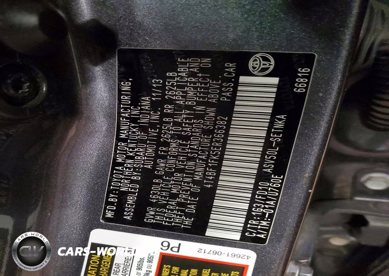 2014 Toyota Camry Le VIN:4T4BF1FK5ER366382 - 12
