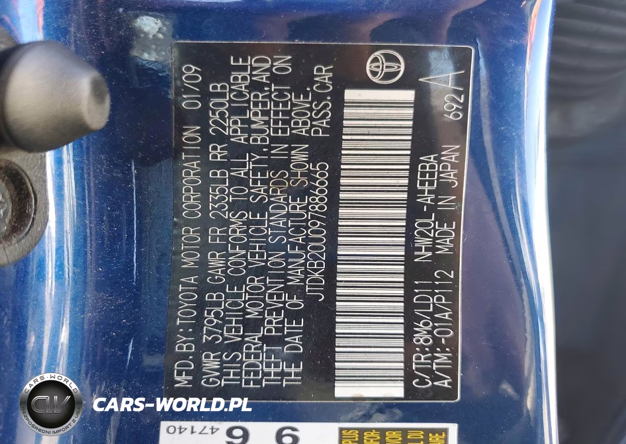 2009 Toyota Prius Touring VIN:JTDKB20U097886665 - 12