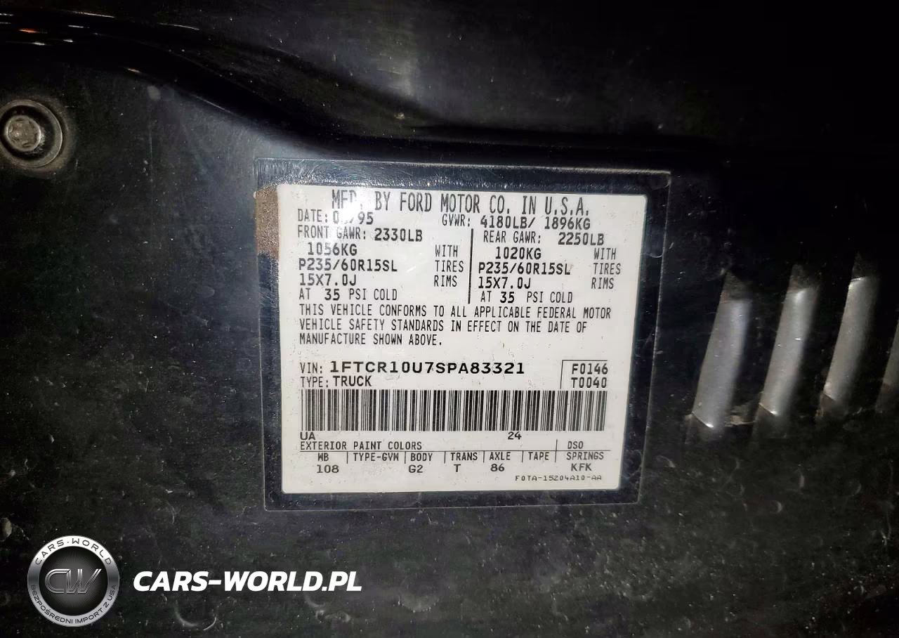 1995 Ford Ranger VIN:1FTCR10U7SPA83321 - 12