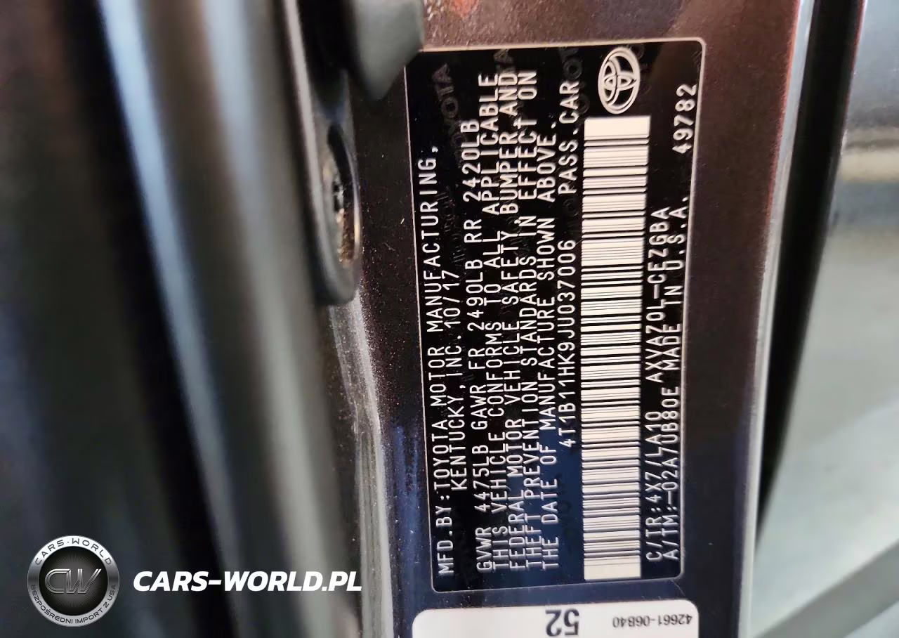 2018 Toyota Camry Xle VIN:4T1B11HK9JU037006 - 13