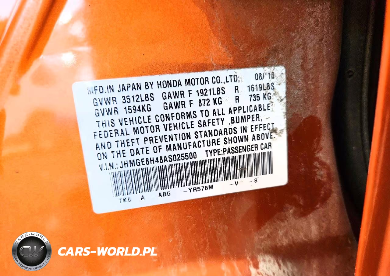 2010 Honda Fit Sport VIN:JHMGE8H48AS025500 - 13