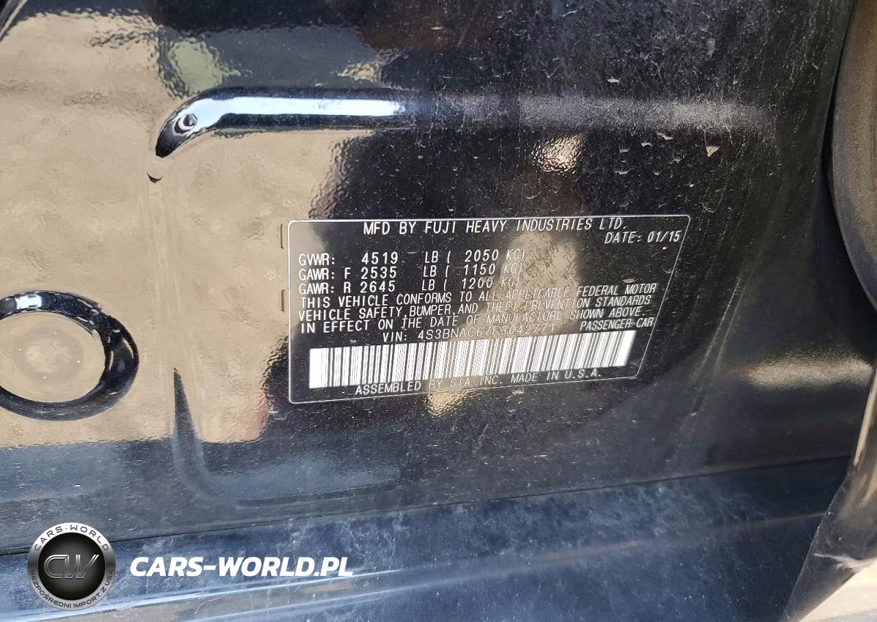 2015 Subaru Legacy 2.5I Premium VIN:4S3BNAC67F3042771 - 12