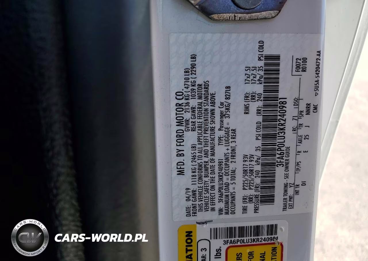 2019 Ford Fusion Se VIN:3FA6P0LU3KR240981 - 12