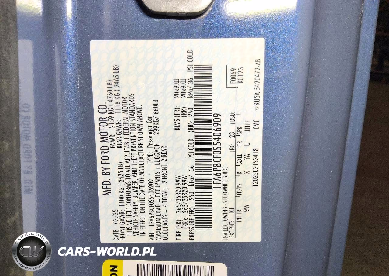 2025 Ford Mustang Gt VIN:1FA6P8CF0S5406909 - 12