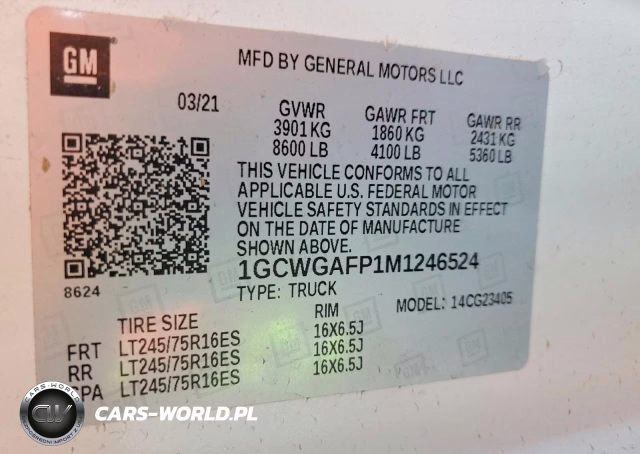 2021 Chevrolet Express G2500 VIN:1GCWGAFP1M1246524 - 13