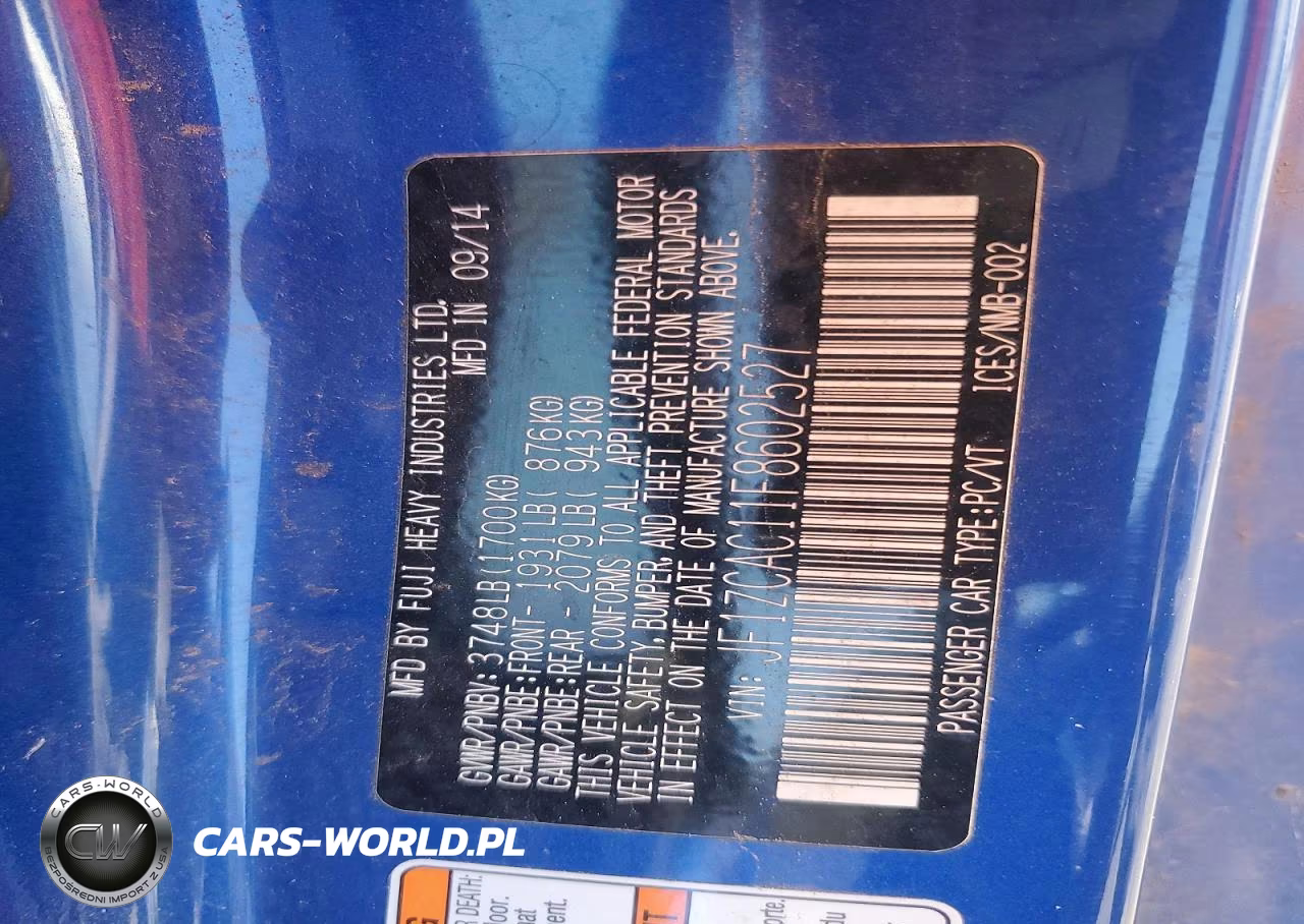 2015 Subaru Brz 2.0 Limited VIN:JF1ZCAC11F8602527 - 12