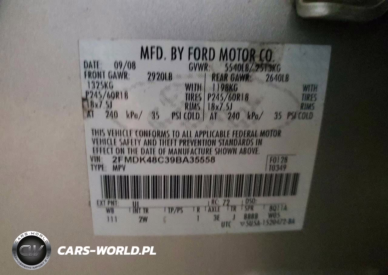 2009 Ford Edge Sel VIN:2FMDK48C39BA35558 - 13