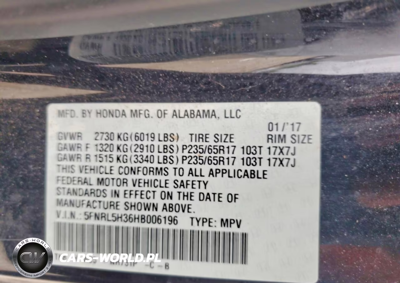 2017 Honda Odyssey Se VIN:5FNRL5H36HB006196 - 13