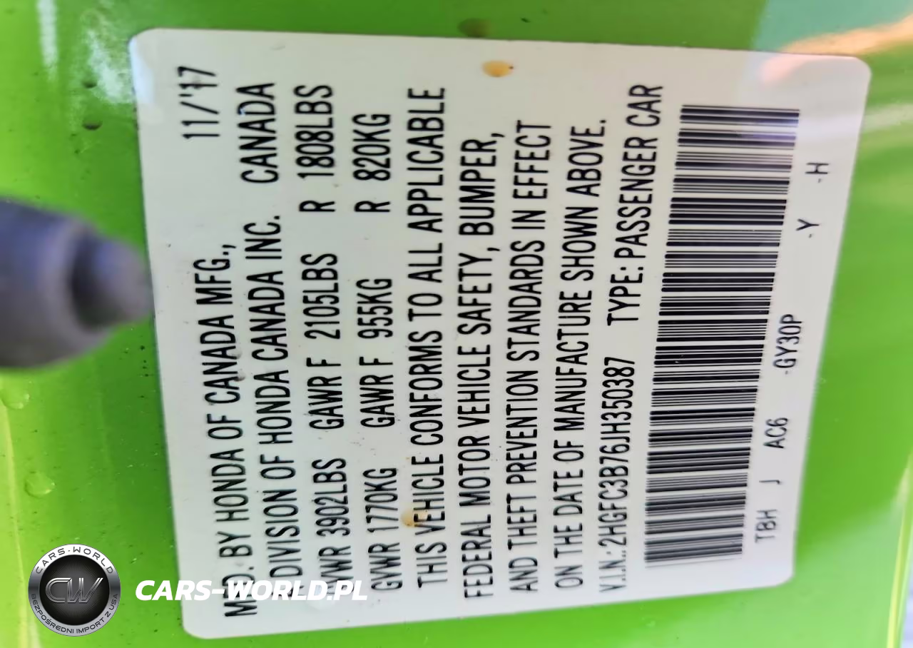 2018 Honda Civic Exl VIN:2HGFC3B76JH350387 - 12