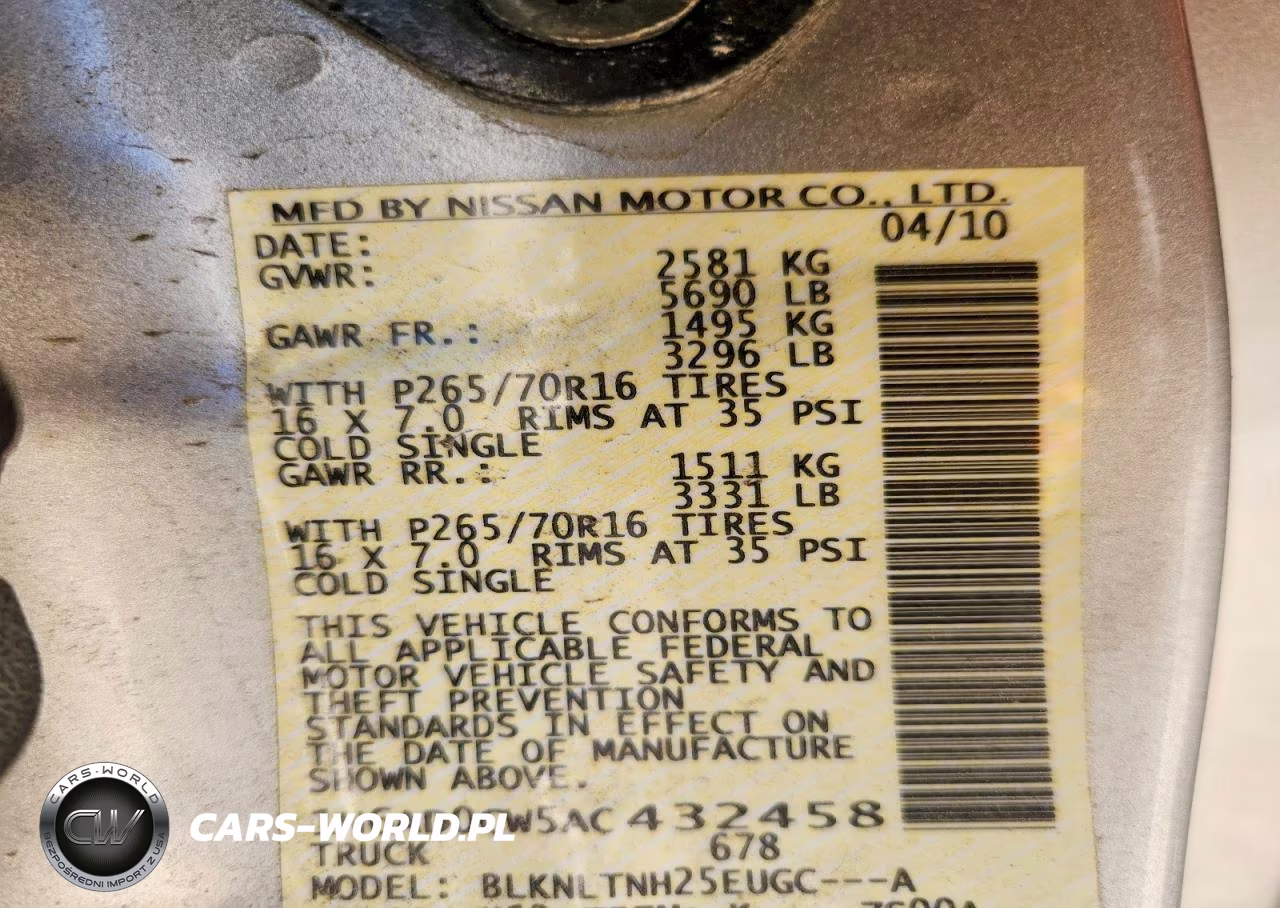 2010 Nissan Frontier Se V6 VIN:1N6AD0CW5AC432458 - 12