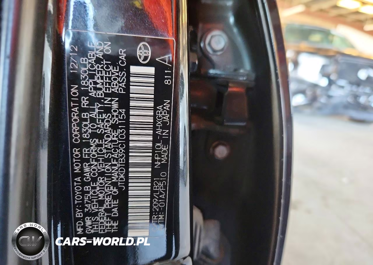 2012 Toyota Prius C Four VIN:JTDKDTB39C1031154 - 12