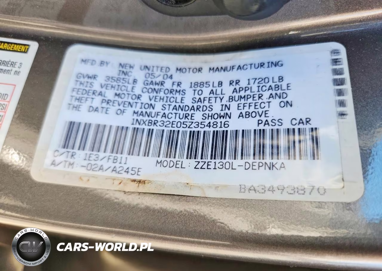 2005 Toyota Corolla Le VIN:1NXBR32E05Z354816 - 12