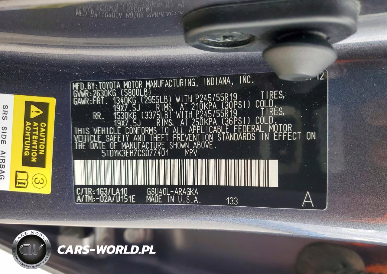 2012 Toyota Highlander Limited VIN:5TDYK3EH7CS077401 - 13