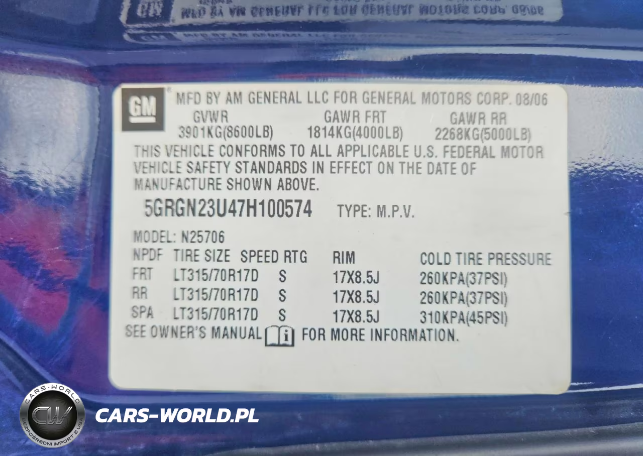 2007 Hummer H2 VIN:5GRGN23U47H100574 - 13