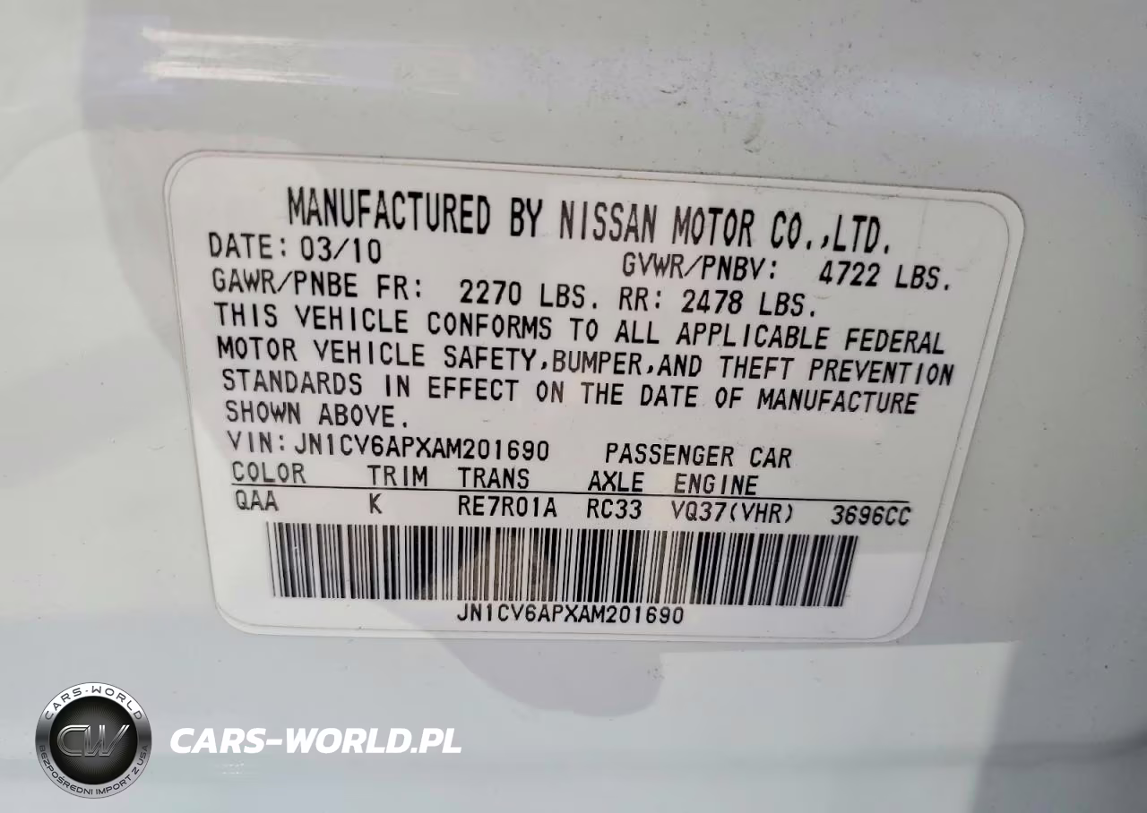 2010 Infiniti G37 Sedan Base VIN:JN1CV6APXAM201690 - 12