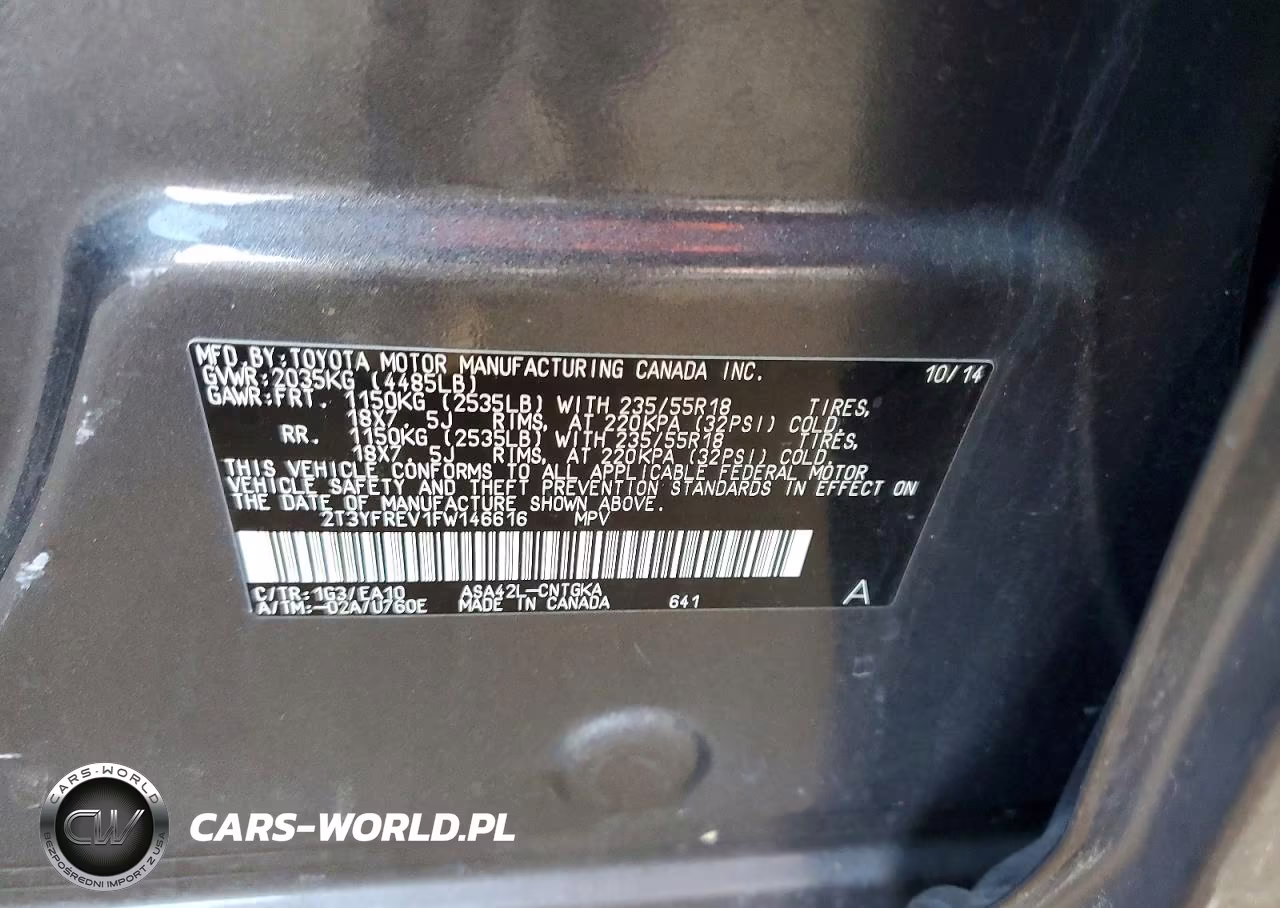 2015 Toyota Rav4 Limited VIN:2T3YFREV1FW146616 - 12