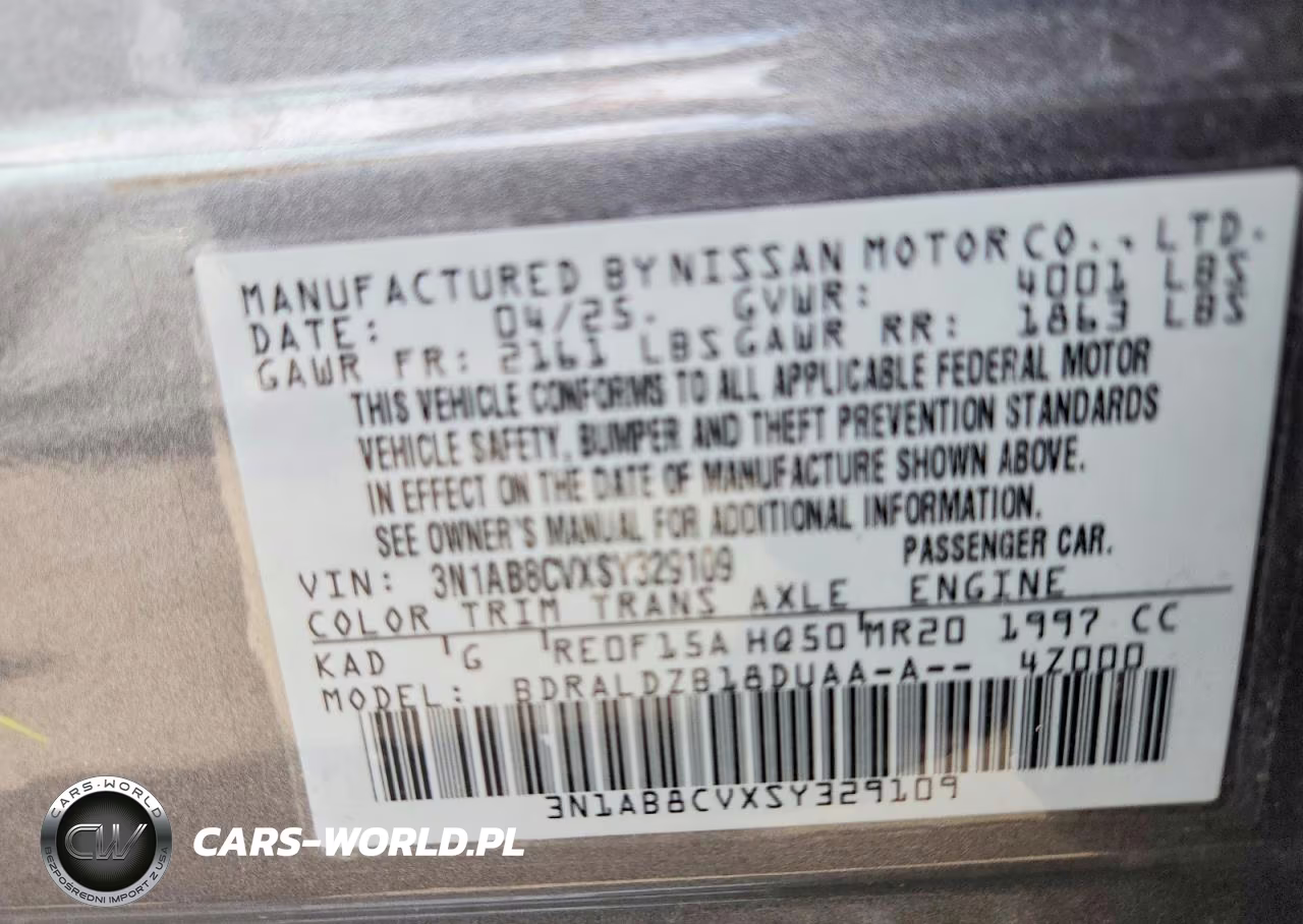 2025 Nissan Sentra Sv VIN:3N1AB8CVXSY329109 - 12