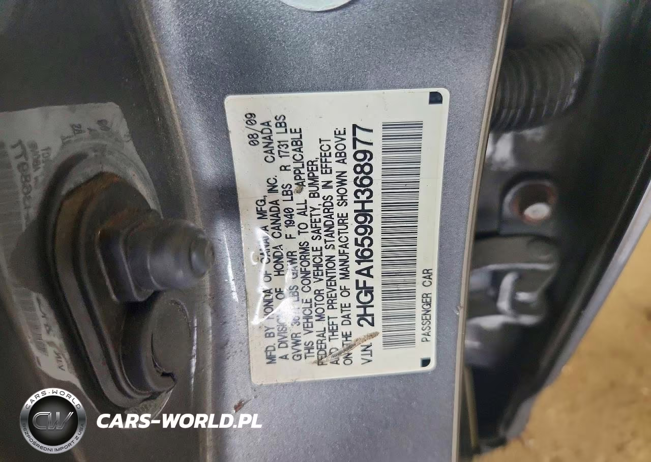 2009 Honda Civic Lx VIN:2HGFA16599H368977 - 12