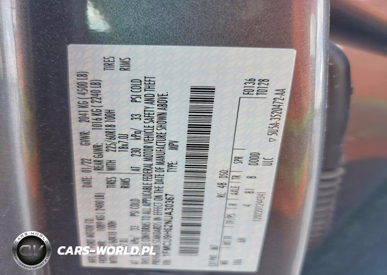 2022 Ford Escape Sel VIN:1FMCU9H62NUA30367 - 14